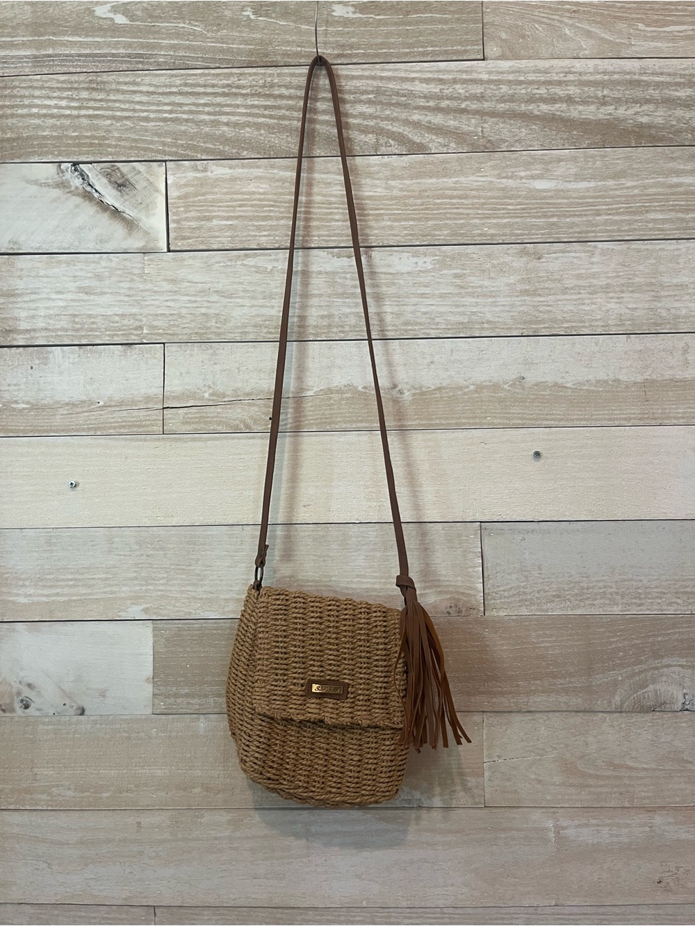Sun N' Sand Woven Crossbody Bag with Tassel Soft Woven